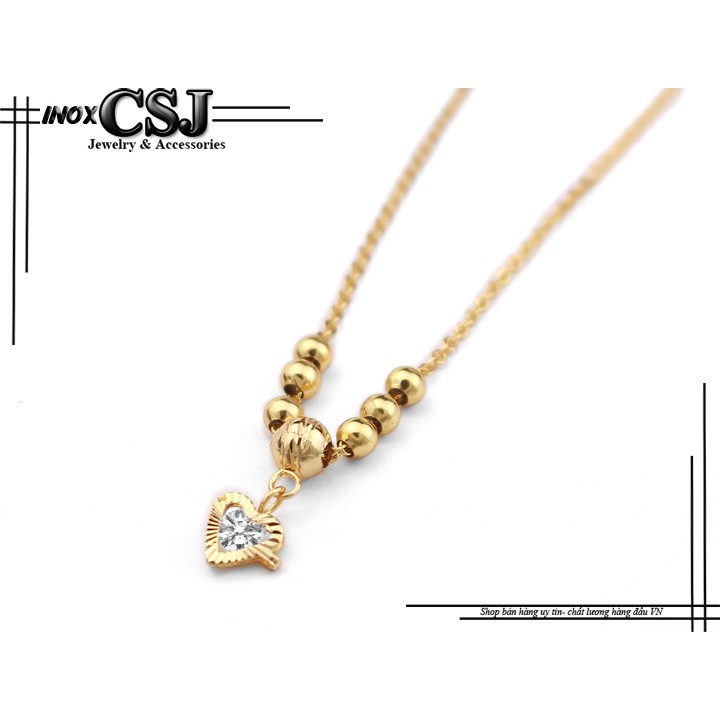 Dây chuyền Trái Tim gắn bi tròn xinh