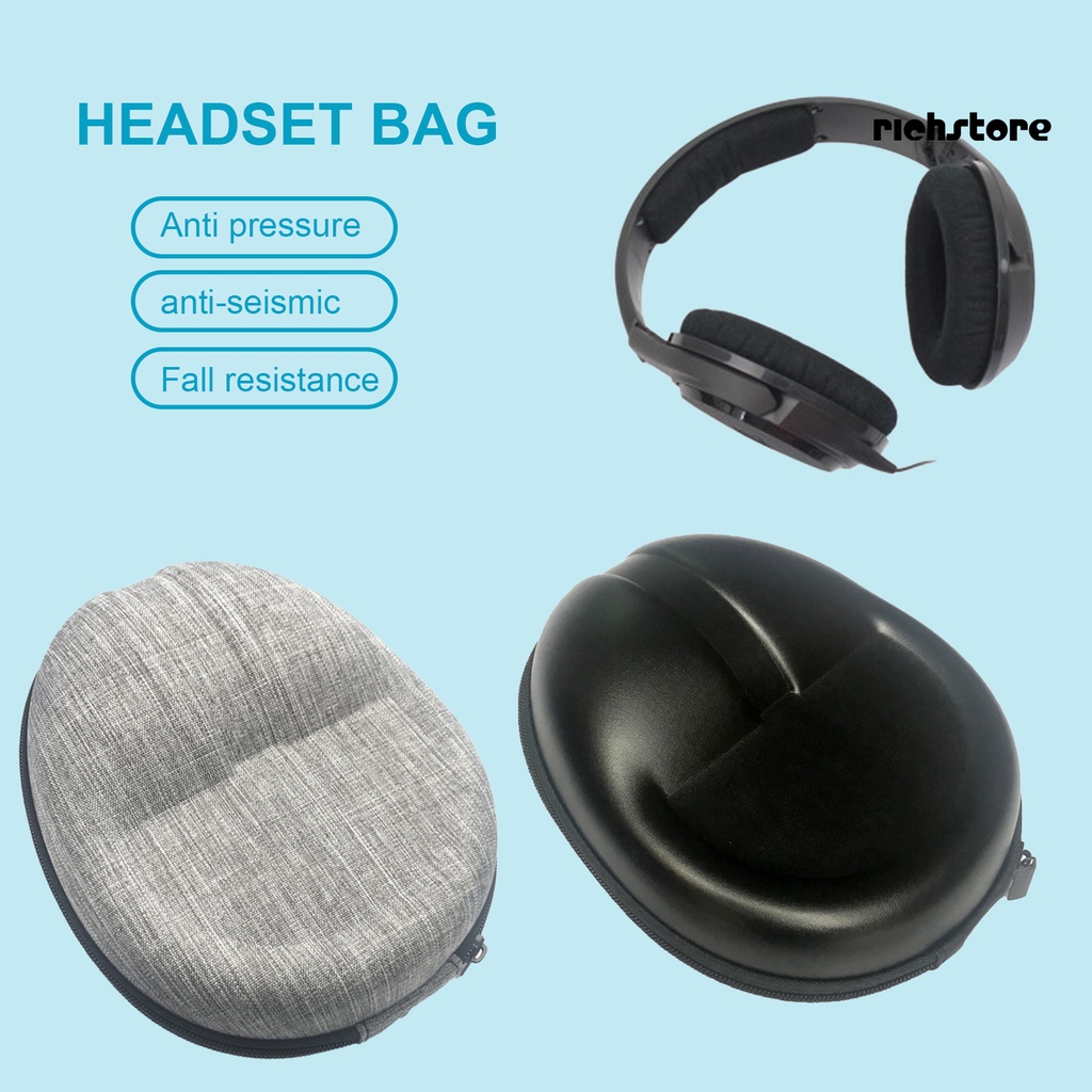 richstore Portable Headphone Case Dustproof Lightweight EVA Hard Shell Headset Travel Bag for Sennheiser HD202 HD419 HD429 HD439 HD449 HD515