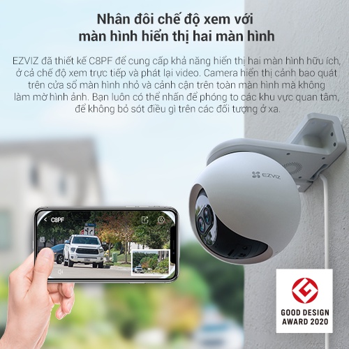 Camera WI-FI EZVIZ C8PF 2MP, Ngoài Trời 360 Độ, Đàm Thoại 2 Chiều,Nhận Diện Người AI