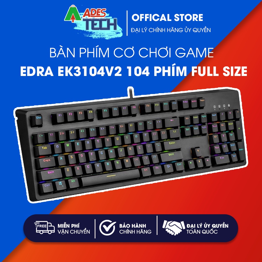 Bàn phím chơi game EDRA EK3104V2 Bàn phím cơ 104 phím full size