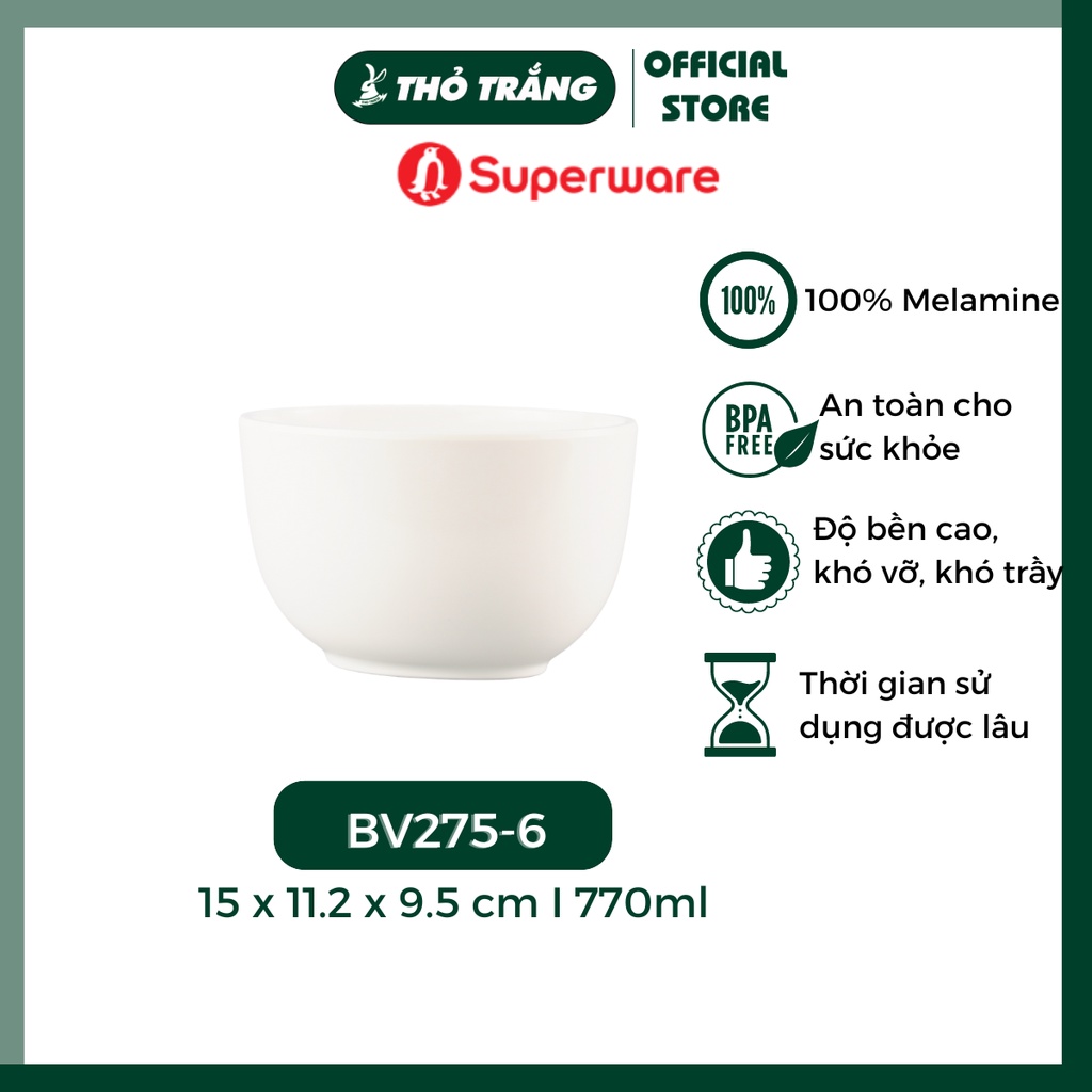 Tô nhựa Oval giả sứ cao cấp - BV275-6 Porceline