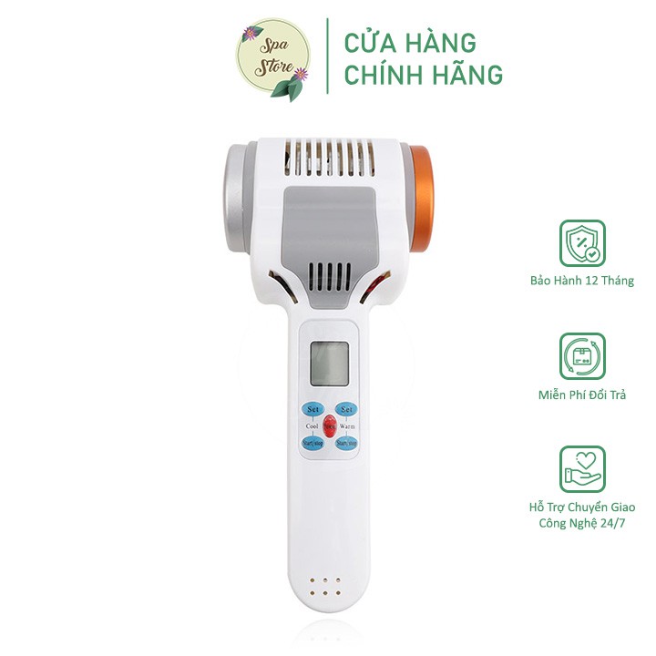 Búa Massage Mặt Sóng Siêu Âm Ultrasonic Cho Spa Hai Chức Năng Nóng Lạnh Nâng Cơ Trẻ Hoá Lưu Thông Máu Có Đèn Điểu Chỉnh