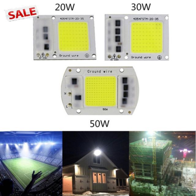 Chip Led Điện áp hoạt động: 220v Công suất sản phẩm: 20W 30W 50W