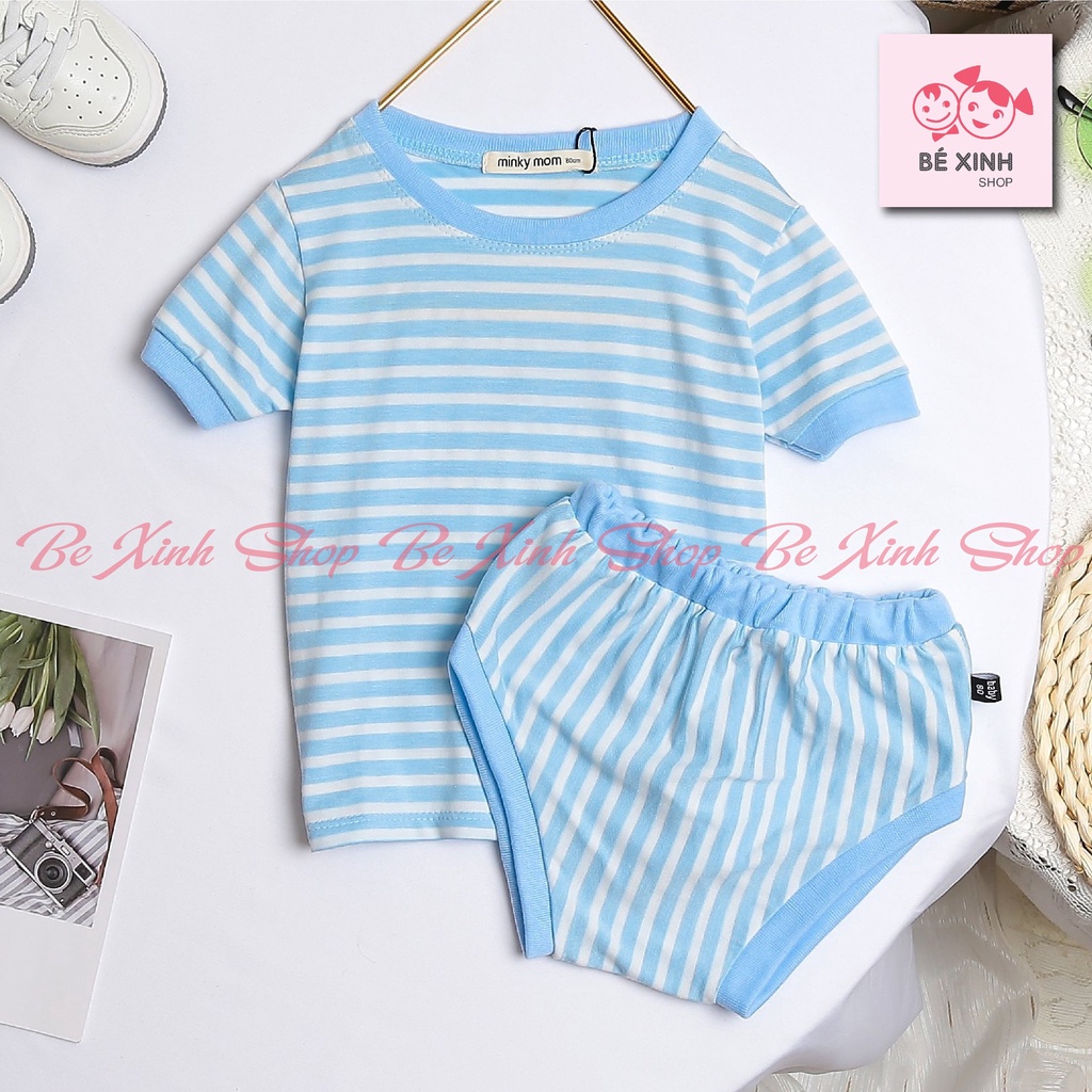 Bộ cộc tay cho bé trai bé gái Minky Mom [Rer đẹp] Đồ bé trai gái quần áo trẻ em thun lạnh BỘ SỌC CHIP Minky Mom