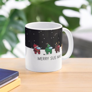 Cốc sứ uống trà cà phê in hình Among us game cùng giáng sinh Mery Christmas nhiều mẫu