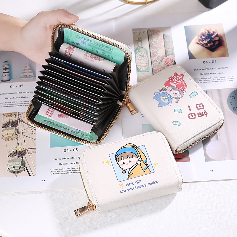 Ví nữ -Ví mini cầm tay cute nhỏ gọn hoạ tiết siêu dễ thương nhiều ngăn có khoá kéo
