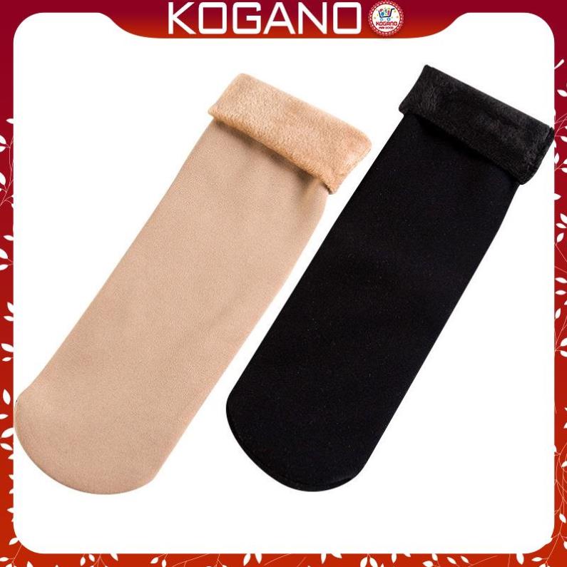 Vớ nữ cổ cao KOGANO tất cao cổ nữ dày lót lông giữ nhiệt siêu ấm FAS-001356