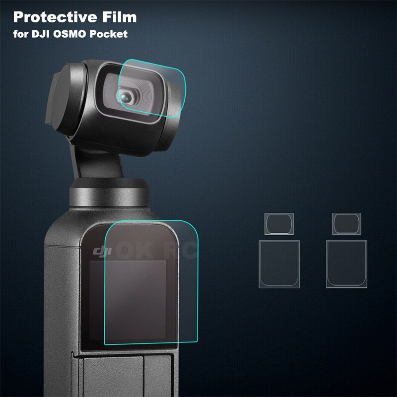 Phim bảo vệ cho DJI Pocket 2 / POCKET 3 Phim màn hình sợi thủy tinh Gimbal Bộ phim bảo vệ ống kính m