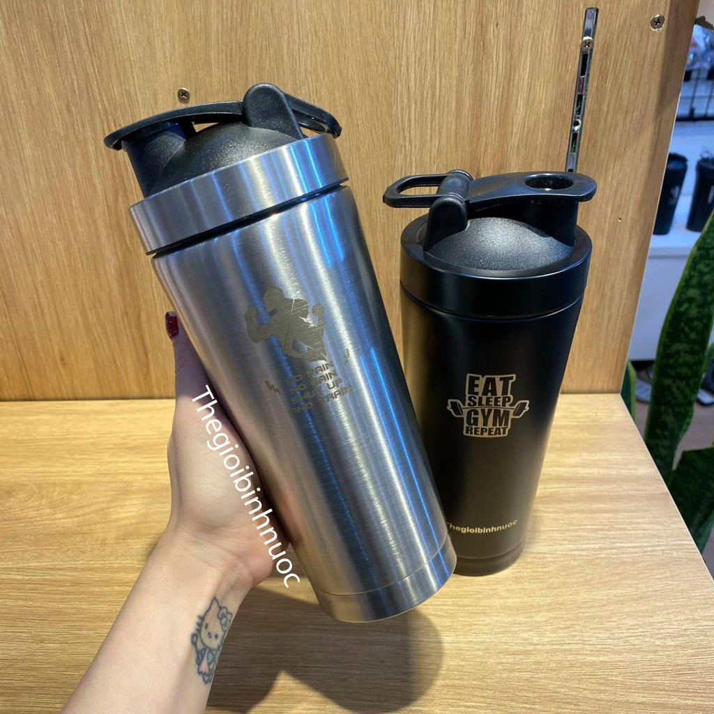 Bình Shaker Tập Gym Giữ Nhiệt Tốt Inox 304 B386