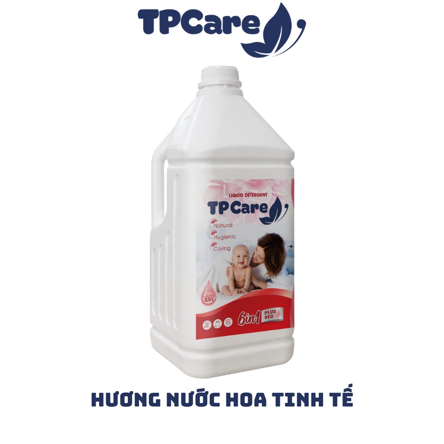 Nước Giặt Xả TPCARE 6in1 Đậm Đặc Thơm Lâu Diệt Khuẩn 3,5l