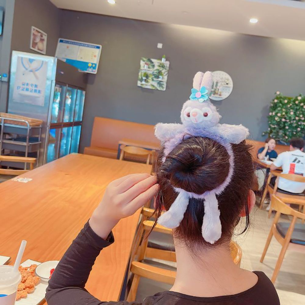 Dây buộc tóc bằng vải cotton hình thỏ / gấu hoạt hình phong cách Hàn Quốc cho nữ nhiều màu tùy chọn