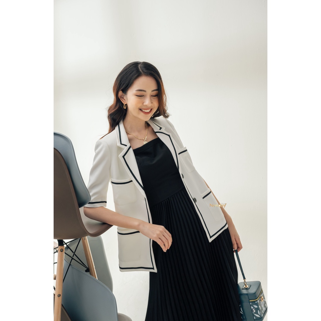 NEW DAY_Áo vest ngắn tay 4 túi né viền