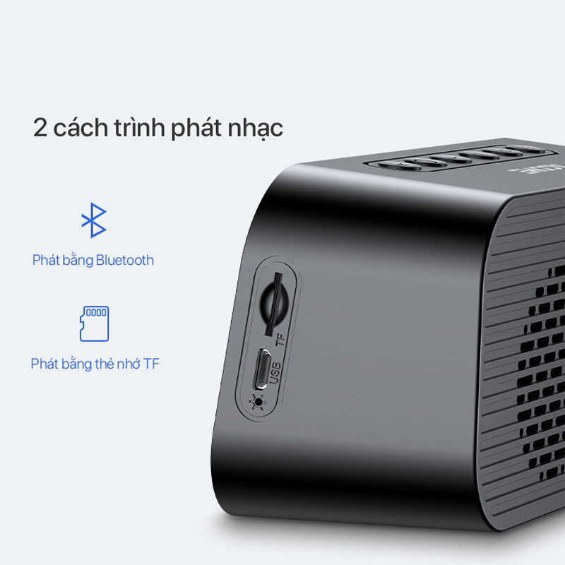 Loa Bluetooth 5.0 3 in1 đồng hồ báo thức nhiệt độ âm thanh tuyệt vời HD âm bass mạnh nghe nhạc 5 tiếng-RB550 Black