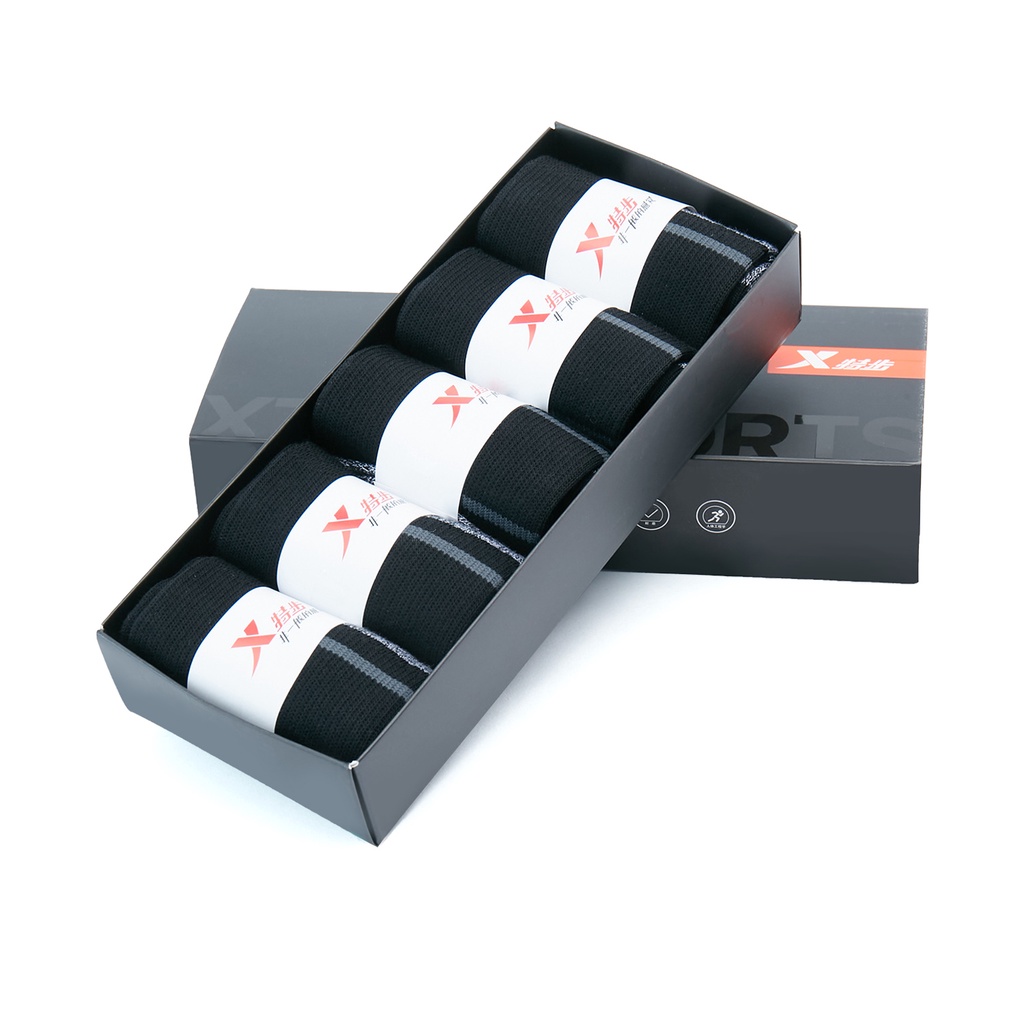 Set 5 đôi tất thể thao Xtep bằng cotton thời trang thoải mái cho nam