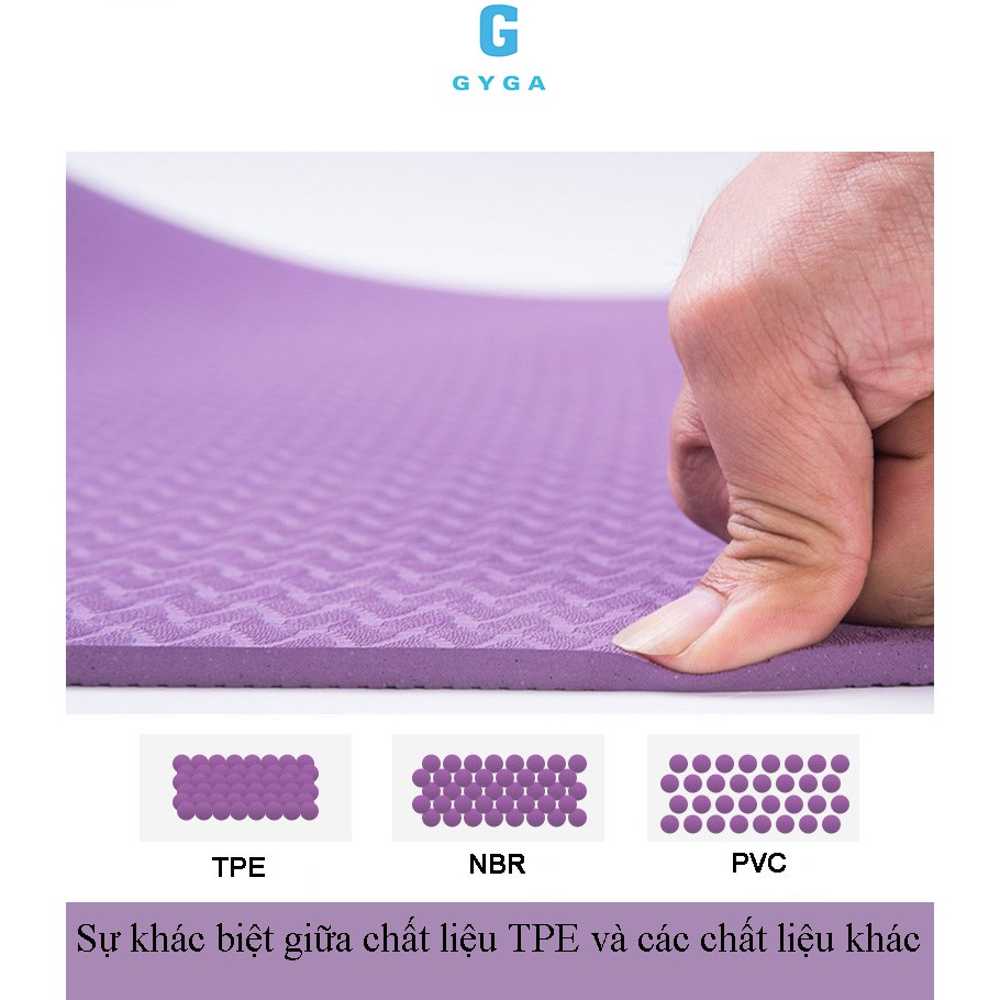 Thảm Tập Yoga Gym chống trượt 2 lớp dày 8mm TPE tấm thảm tập gym thể dục cao cấp tại nhà chất liệu cao su non NAVAS
