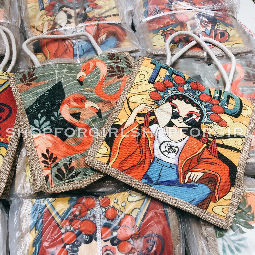 Túi cói mini nhiều hình size 21cm túi đựng cơm | BigBuy360 - bigbuy360.vn