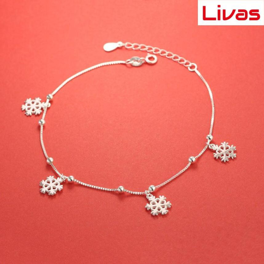 Lắc chân nữ bạc 925 hình bông tuyết đẹp LCN0063 - Trang Sức LIVAS