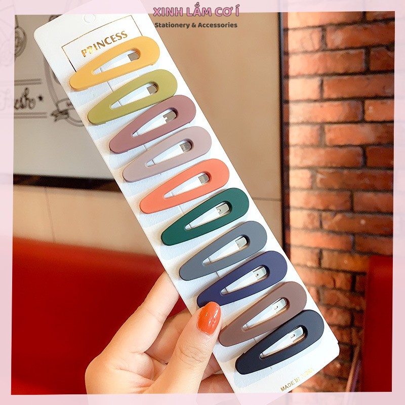 Set 10 Kẹp Tóc Sắc Màu Phong Cách Hàn Đáng Yêu [Xinh Lắm Cơ Í]