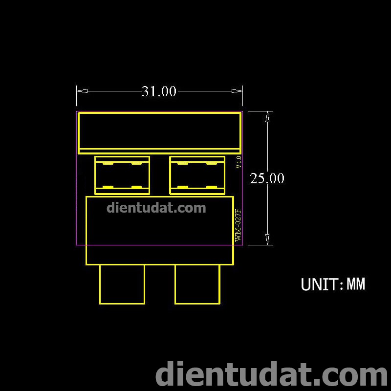 Mạch chuyển jack RCA đôi - domino - header connector