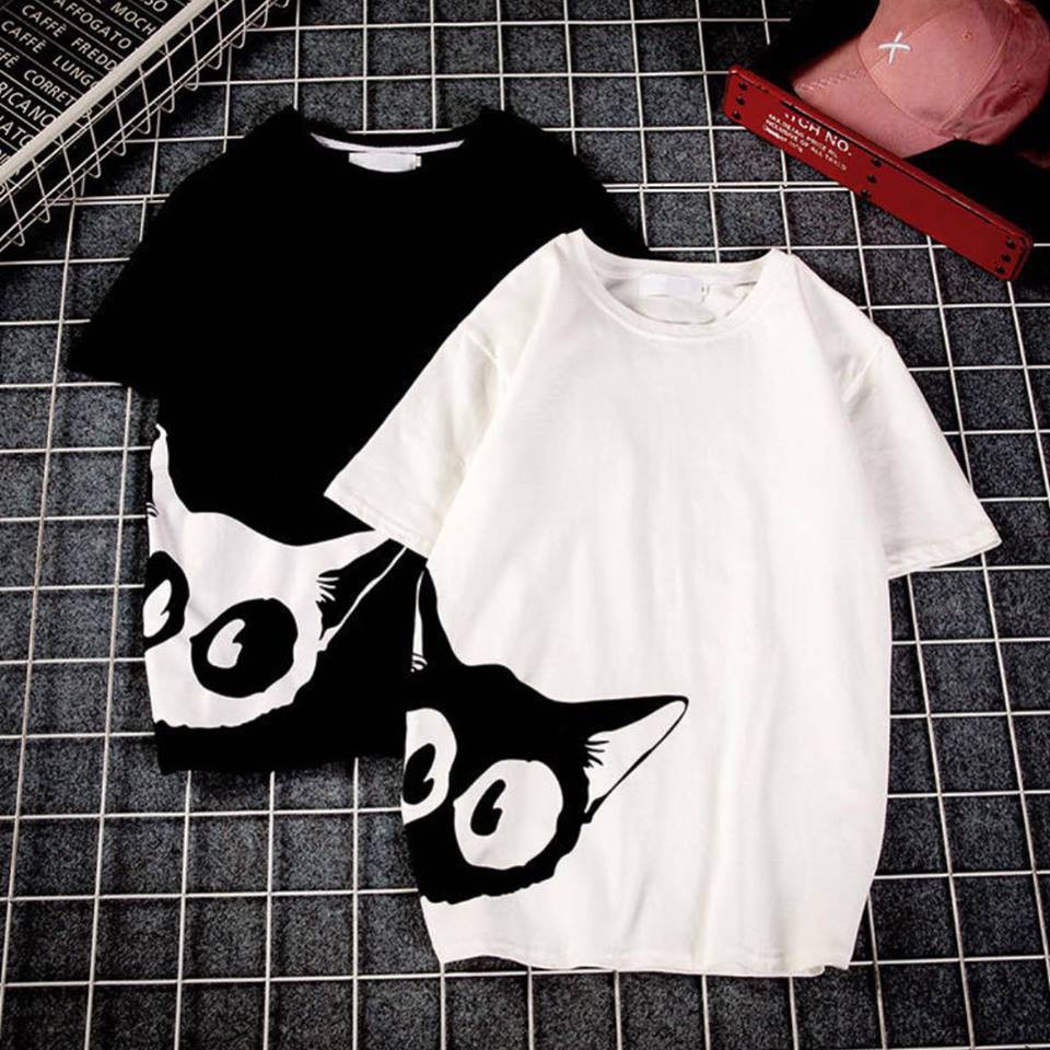 Áo overtee in mèo cute FOX unisex