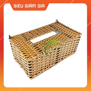 Hộp Đựng Khăn Giấy Ăn Chữ Nhật Dài Size Lớn Dành Cho Quán Ăn, Bàn Ăn Gia Đình - Mây Tre Trà My