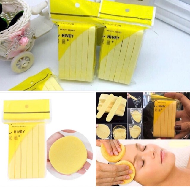 Gói 12 Miếng Bông Mút Bọt Biển Rửa Mặt Chivey | BigBuy360 - bigbuy360.vn