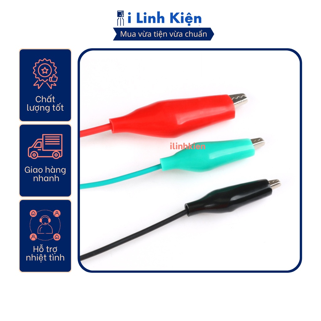 Dây kẹp cá sấu nhỏ 26mm loại tốt dài 50cm