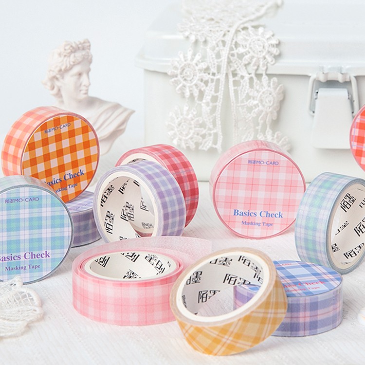 1 Roll Macaron Basic Masking Tape Planner Grid Washi Tape Scrapbooking Daily Decoration