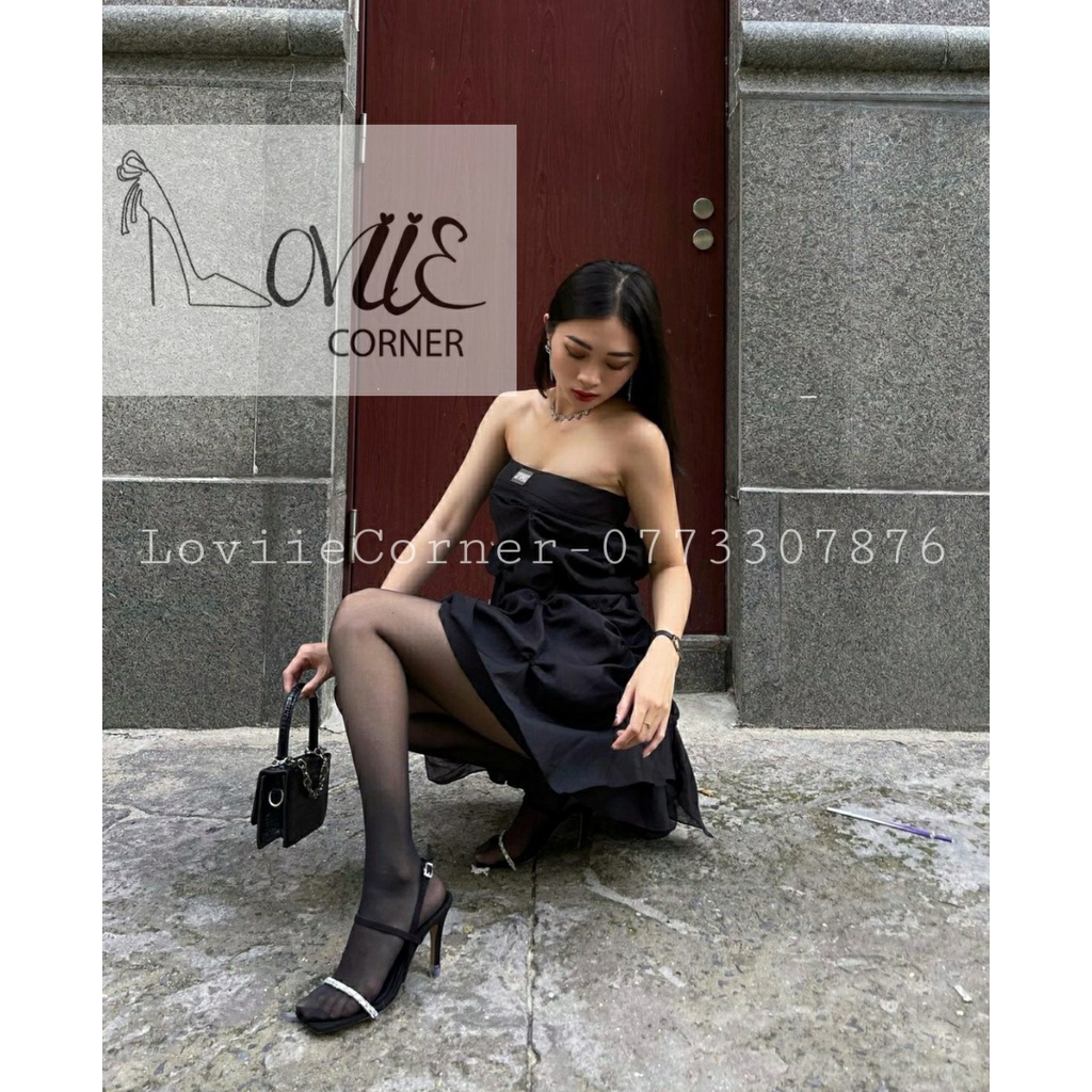 SANDAL CAO GÓT LOVIIECORNER - GUỐC NỮ QUAI NGANG MẢNH - GIÀY THỜI TRANG MŨI VUÔNG 9 PHÂN G220753