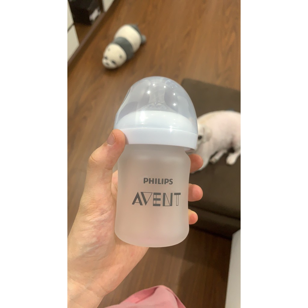 Bình sữa thủy tinh Avent tráng Silicon chính hãng 125ml 240ml 300ml