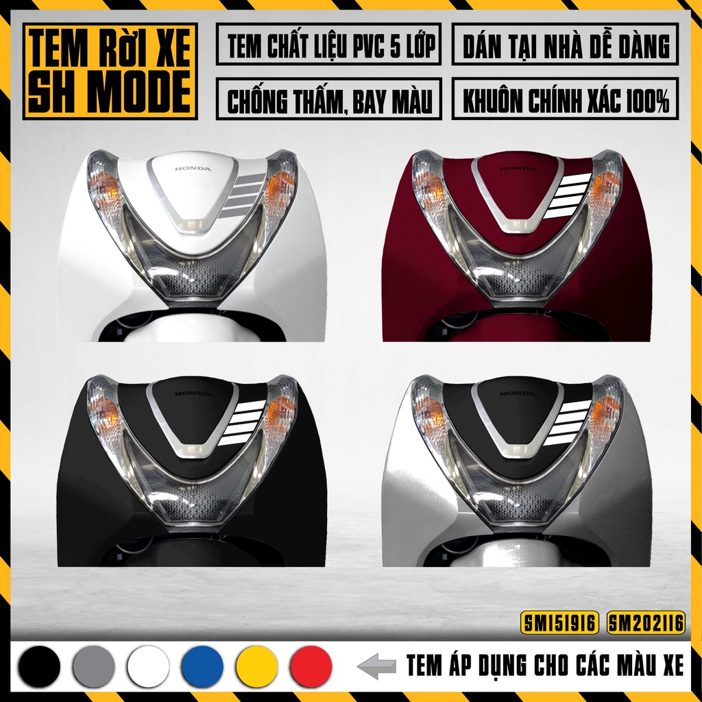 Tem Xe SH Mode Phong Cách Thomm Browne Đẹp | SM16 | Decal Rời Cắt Sẵn, Chống Nước, Chống Phai Màu