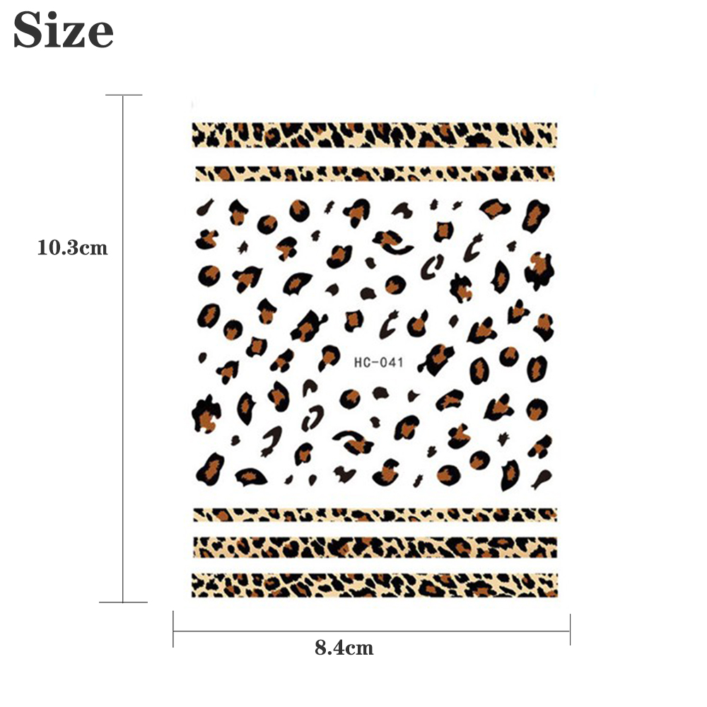 Hình dán trang trí móng tay họa tiết da báo 3D