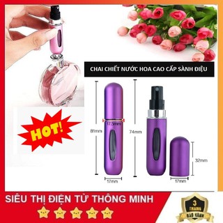 Chai Chiết Nước Hoa Vỏ Nhôm 5ML - Kiểu Dáng Sang Trọng - Nhỏ Gọn