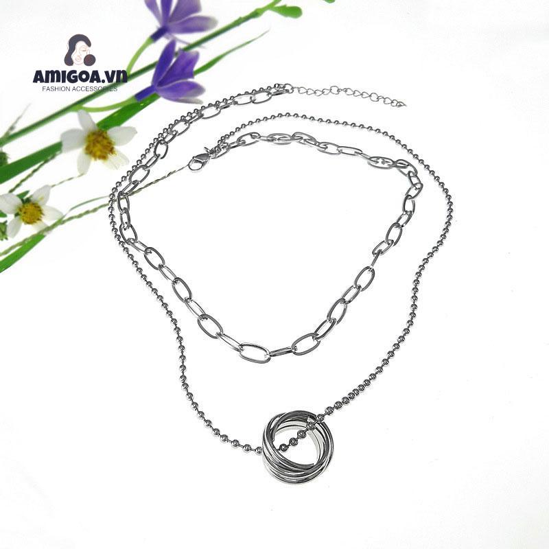 Vòng cổ Nhiều Lớp Phong Cách Hip Hop Thời Trang Quyến Rũ