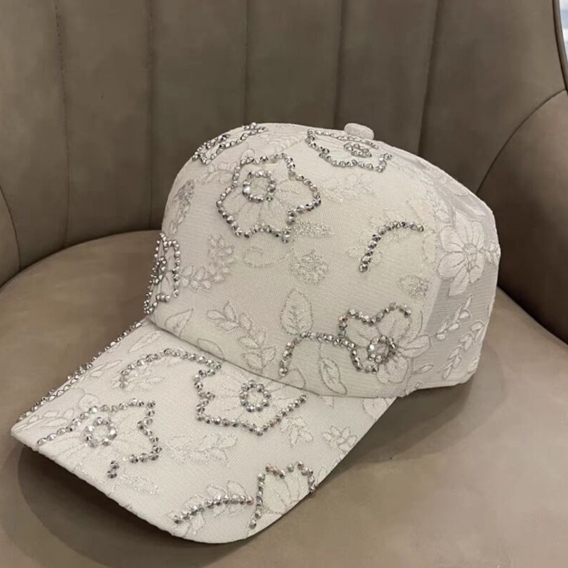 Nón Lưỡi Trai Phối Ren Hoa Đính Đá Thoáng Khí Thời Trang Xuân Hè Dành Cho Nữ