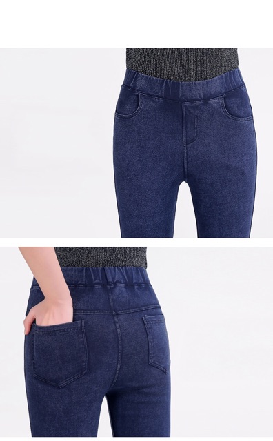 Quần legging thun giả jean big size wash bao đẹp size lớn 63-73kg