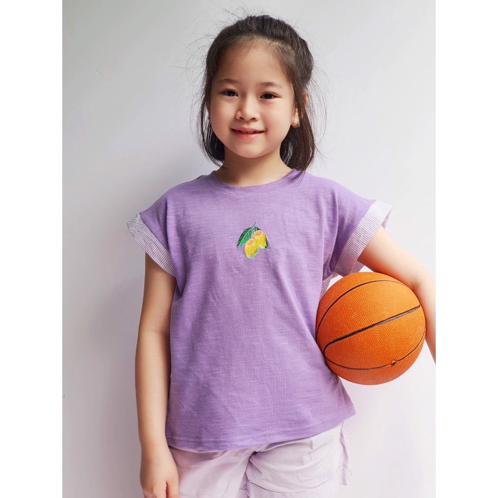 Áo thun Toto Heros cotton phối vải xanh/tím BG