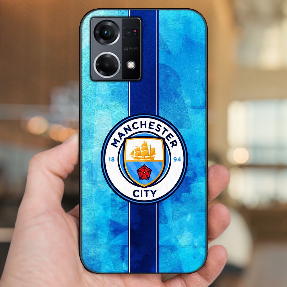 Ốp lưng Oppo Reno 8 4G viền đen in hình Manchester City MC