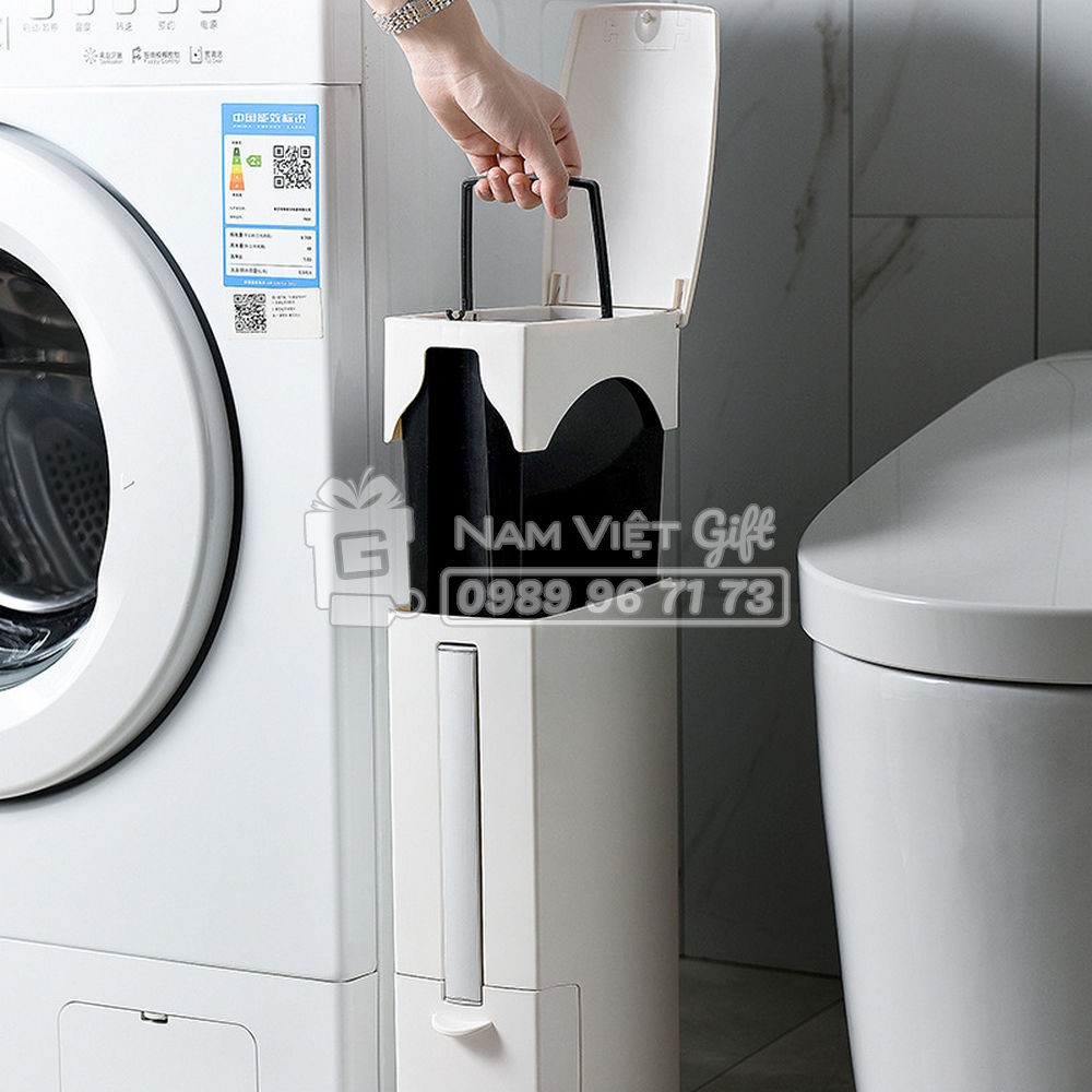 Thùng Rác Thông Minh Kèm Chổi Vệ Sinh Toilet