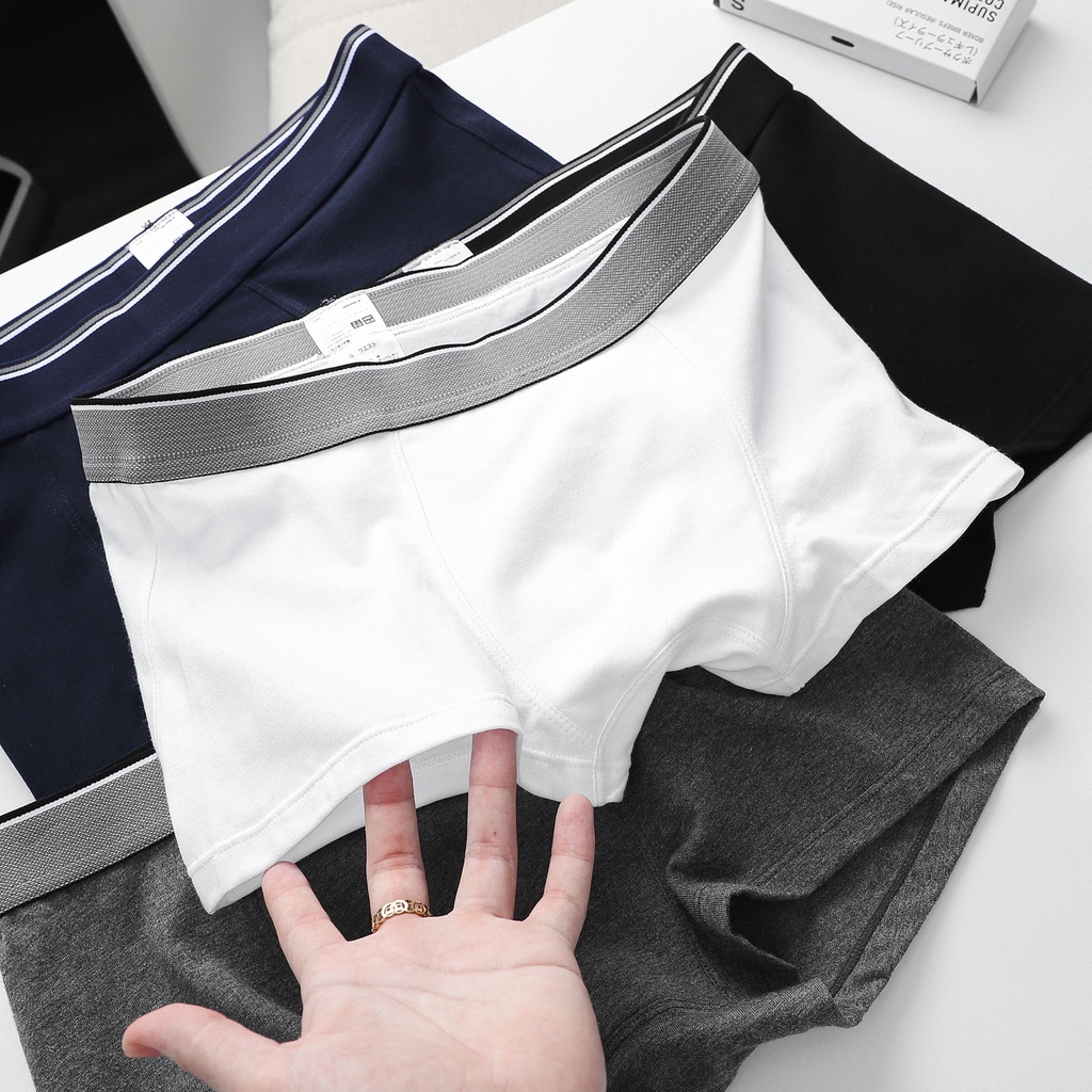 Bộ 5 quần lót nam boxer Uniqlo Đai Sọc mềm mịn mát cực xịn chính hãng
