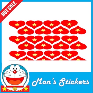 🍃Decal dán cờ VIỆT NAM hình 💖