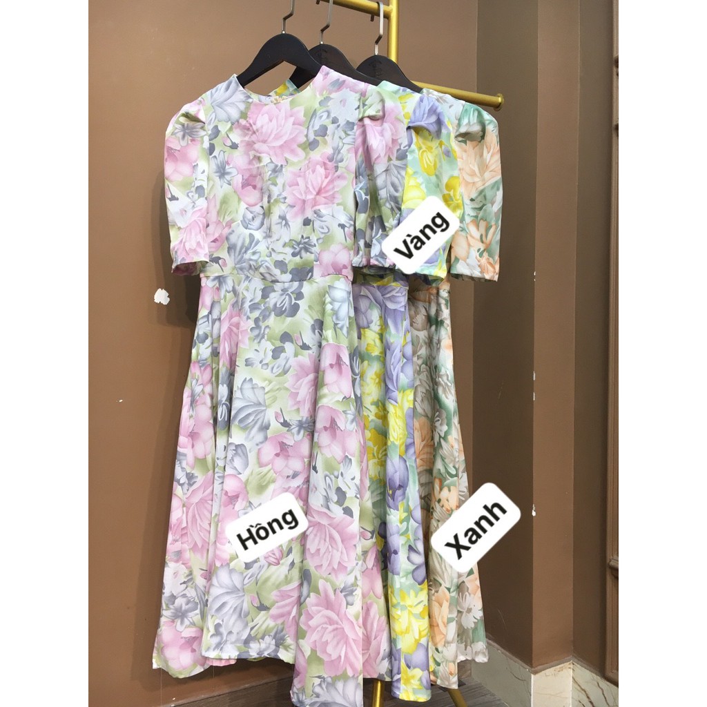 [Mã SKAMA06 giảm 8% tối đa 50K đơn 250K] Monoco- Váy hoa thiết kế cổ tròn tay bồng- 8520 | BigBuy360 - bigbuy360.vn