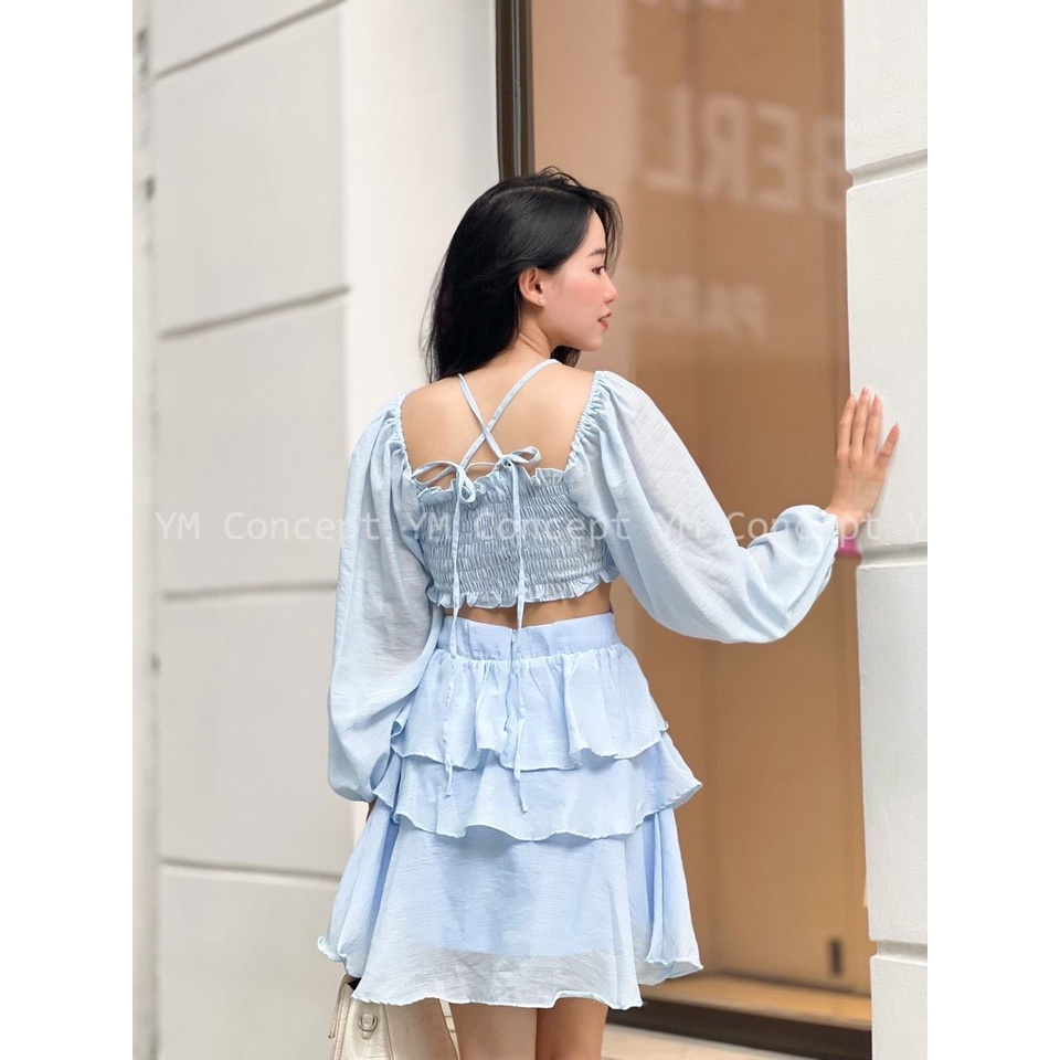 Đầm Xòe 3 Tầng Cut Out Lưng - D0488