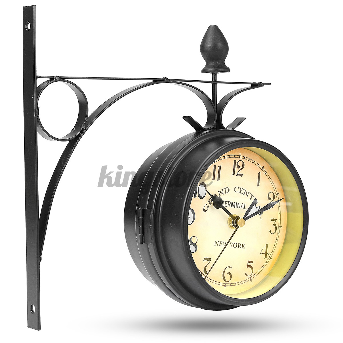 KS Antique Double Sided Wall Mount Station Clock Garden Vintage Retro Home Decor