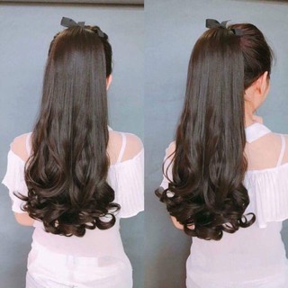 Toc giả Buộc xoăn cột xoăn đuôi lọn to 60cm ( có video quay trực tiếp)