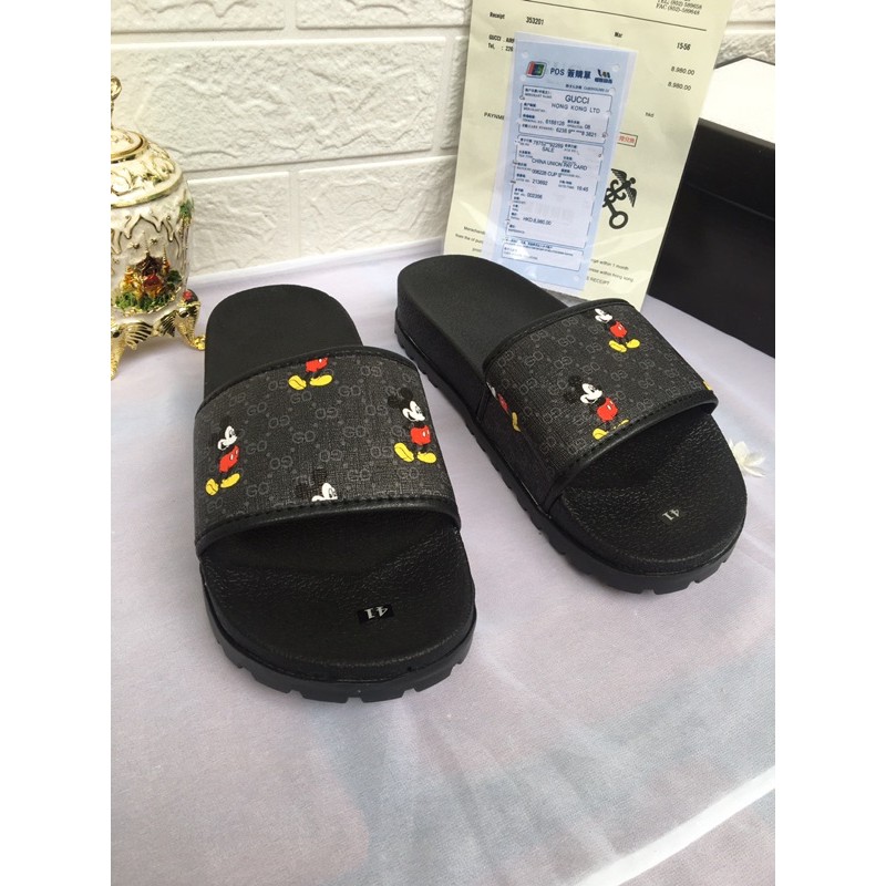 Dép lê mickey gucci GC GG nam đen nâu , Dép quai ngang nam hot trend 2021 full size 36-43 - Bin Store