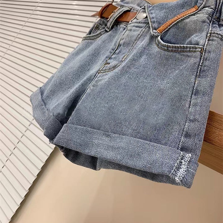 Quần Short Denim Phong Cách Nhật Bản Thời Trang Mùa Hè 2022 Cho Bé Gái