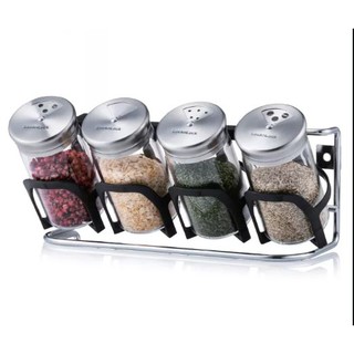 Bộ 4 Lọ Đựng Gia Vị Lock&Lock dung tích 130mlx4 kèm giá đỡ LLG842 - Slim Spice Jar Set