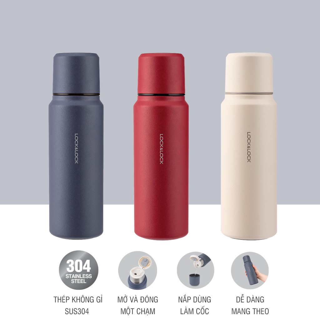 Bình giữ nhiệt Lock&Lock Heartwarming Vacuum Botte 500ml LHC1473 (3 màu) | BigBuy360 - bigbuy360.vn