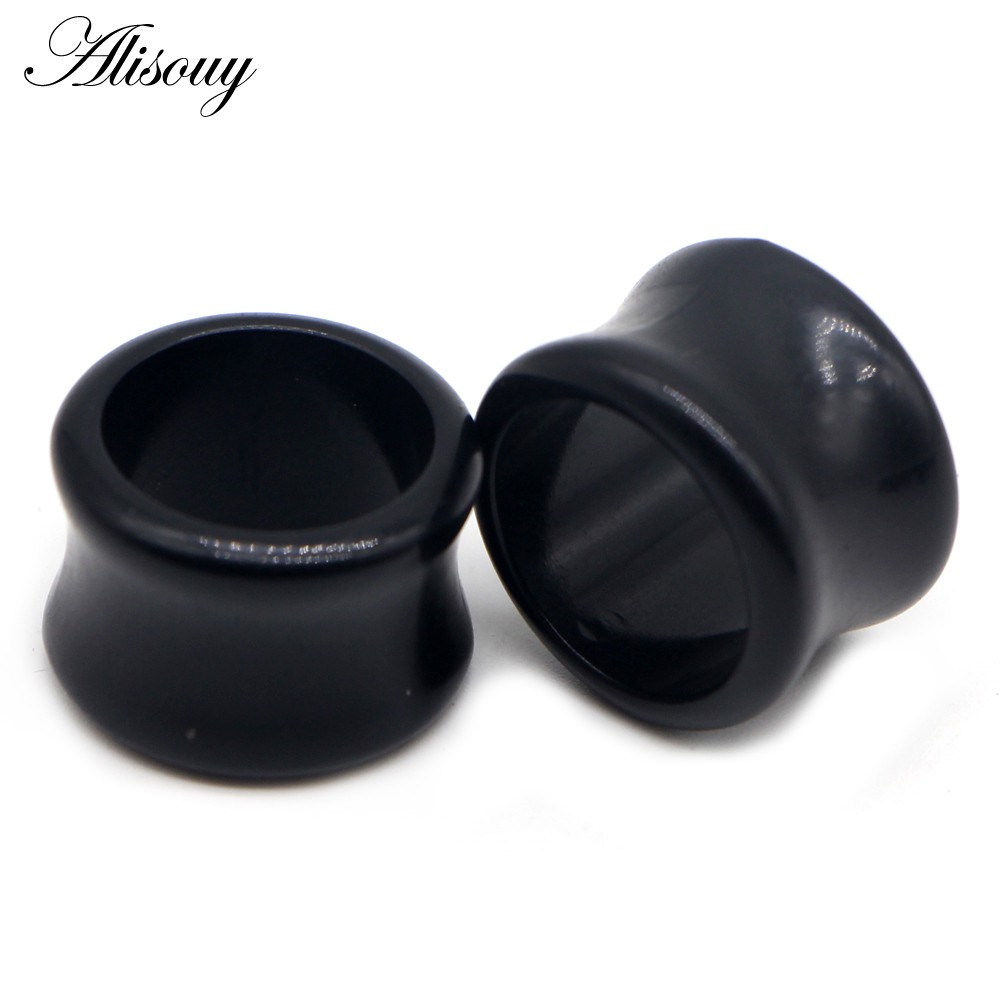 2 Khuyên Nong Tai Acrylic 4mm-22mm Màu Trắng Đen Cá Tính